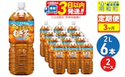 《定期便3ヶ月》健康ミネラルむぎ茶2L×6本【2ケース】 [伊藤園 むぎ茶 麦茶 ペットボトル]