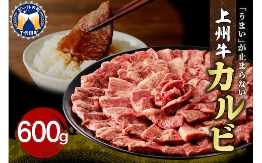 牛肉 カルビ 【上州牛】 600g 群馬 県 千代田町