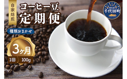 【3ヵ月定期便】自家焙煎コーヒー豆 100g×3ヵ月 種類おまかせ