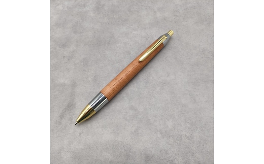 Baton Dor＆ZAWASOU 欅（けやき）木軸ペン スタンダードタイプ シャープペンシル（ゴールド＆シルバー金具・芯0.5ｍｍ）