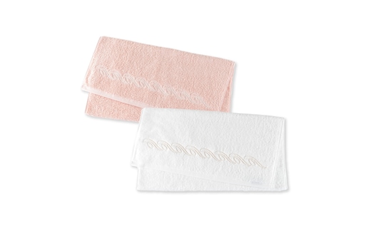 【1秒タオル】ホットマンカラー プレジール バスタオル2枚セット（ホワイト,サーモンピンク）