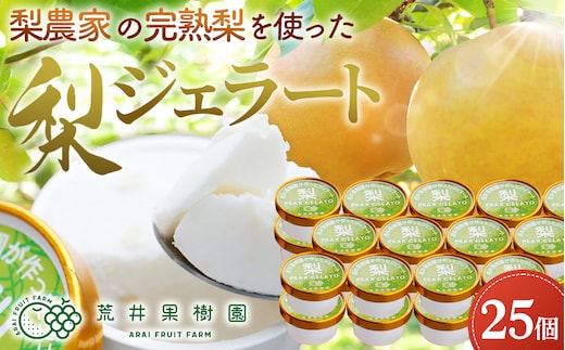 梨農家の完熟梨を使った梨ジェラート25個セット No.183