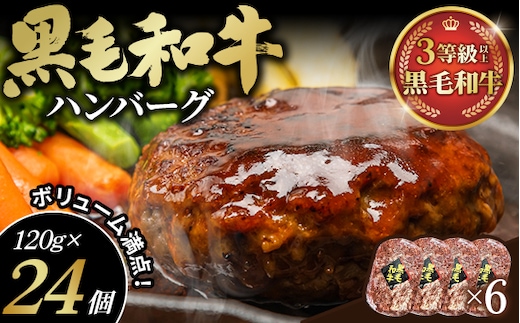 黒毛和牛ハンバーグ120g×24個セット No.441