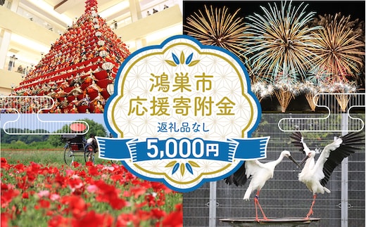 【返礼品なし】鴻巣市への応援寄附金（1口 5000円） No.604-03