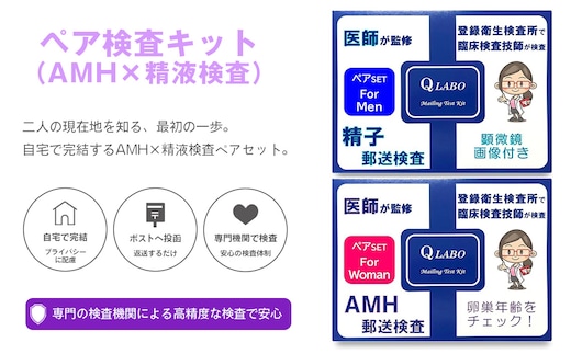 郵送 ペア検査キット（AMH×精液検査） No.617