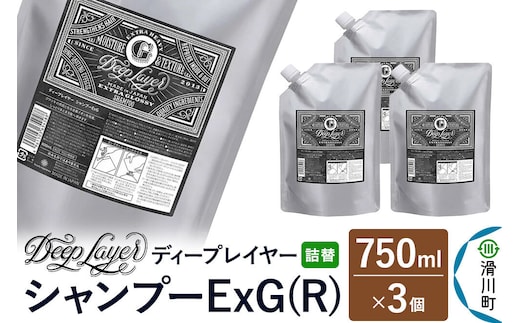 DeepLayer ディープレイヤー シャンプー ExG (R) 【詰替】 750mL×3個 [まとまり パサつき なめらか 手触り スルスル髪 ふんわり 細毛 軟毛 ダメージ毛 ブリーチ毛]