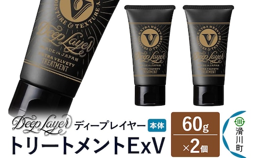 DeepLayer ディープレイヤー トリートメント ExV 60g×2個 [まとまり パサつき なめらか 手触り スルスル髪 ふんわり 細毛 軟毛 ダメージ毛 ブリーチ毛 リンス コンディショナー]