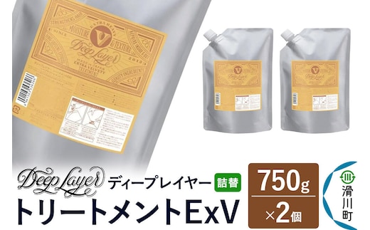 DeepLayer ディープレイヤー トリートメント ExV 【詰替】 750g×2個 [まとまり パサつき なめらか 手触り スルスル髪 ふんわり 細毛 軟毛 ダメージ毛 ブリーチ毛 リンス コンディショナー]