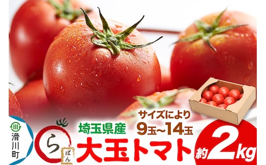 大玉トマト 約2kg（サイズにより9玉～14玉）埼玉県産 トマト [トマト 野菜 サラダ マリネ ミネストローネ ポトフ ケチャップ]