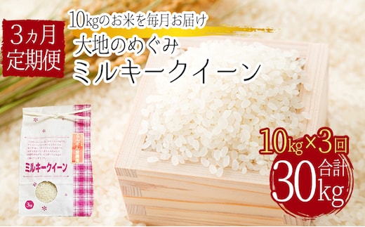 天水の恵米「ミルキークイーン」白米30kg（10kg×3回のお届け） お米