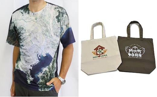 オリジナル衛星Tシャツ・エコバッグのセット ファッション 共同制作 記念 ロゴ マーク コットン 1 詰め合わせ Mサイズ