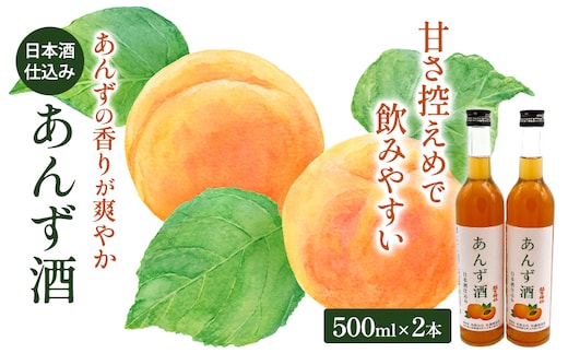 あんず酒2本セット 果実酒 リキュール お酒 アルコール 日本酒仕込み フルーティー 酸味 香り 甘さ控えめ 後味すっきり 食事 リフレッシュ 鳩山町 