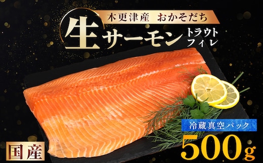 <メディア掲載多数> 国産 おかそだち 生サーモン トラウトフィレ 500g ( 真空パック ) 木更津産 KJ008 | サーモン 生サーモン 鮭 さけ サケ シャケ ふるさと納税 真空パック 真空 生サーモントラウトフィレ トラウトフィレ 養殖 骨取 骨取り ほねとり