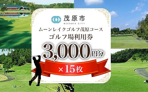 ムーンレイクゴルフクラブ茂原コース ゴルフ場利用券(3,000円分×15枚)ふるさと納税 ゴルフ場 利用券 ゴルフプレー券 プレーチケット ゴルフ ごるふ Golf チケット ゴルフプレー プレー券 千葉県 茂原市MBG011