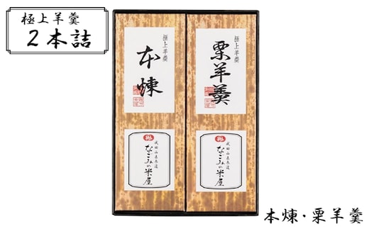 極上 羊羹 2本詰 本煉 栗 セット 詰め合わせ 和菓子 お菓子 菓子 スイーツ デザート おやつ ようかん 栗羊羹 保存食 非常食 災害 千葉 千葉県 成田市