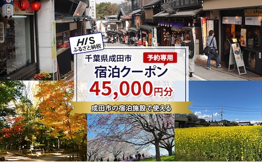 HISふるさと納税宿泊予約専用クーポン（千葉県成田市）45,000円分