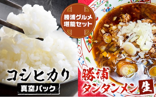 勝浦産 コシヒカリ (真空パック) 300g × 12個 と 勝浦タンタンメン 生3人前 × 2セット 御門商店 (有限会社 岩瀬竹次郎商店) 【配送不可地域あり】 《30日以内に出荷予定(土日祝除く)》千葉県 勝浦市 米 こしひかり タンタンメン 担々麺---kastuura_iws_1---