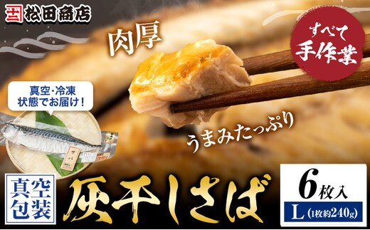 勝浦松田商店 灰干しさば ノルウェー産 選べる 内容量 Lサイズ 約240g 6枚入《30日以内に出荷予定(土日祝除く)》千葉県 勝浦市 真空包装【配送不可地域あり】---kastuura_mtd_1---