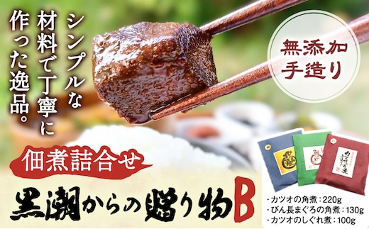 千葉県勝浦市 黒潮からの贈り物B(佃煮詰合せ) 有限会社 佃煮近江《30日以内に出荷予定(土日祝除く)》カツオの角煮 カツオのしぐれ煮 びん長まぐろの角煮【配送不可地域：離島】 2506---kastuura_omi_3---