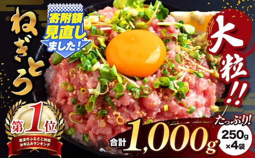 大人気！ねぎとろ（ 250g × 4袋 ）合計 1000g 清幸丸水産 | ネギトロ とろ 鮪 海鮮 魚介 魚 人気 小分け 人気 定番 ご飯 オススメ | 千葉県 君津市