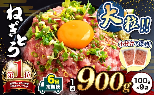 【定期便・6ヶ月】＼ 新登場！小分け 100g パック ／ 清幸丸水産 大人気！ねぎとろ（100g×9袋）900g | ネギトロ とろ 鮪 海鮮 魚介 魚 人気 小分け 人気 定番 ご飯 オススメ 千葉県 君津市 きみつ