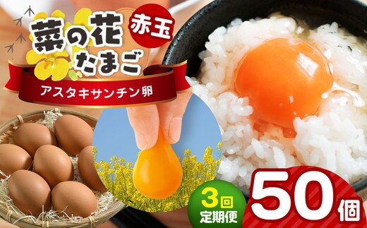 《全3回定期便》 新鮮 ★【 赤玉 50個 】君津市産 菜の花エッグ アスタキサンチン 菜の花たまご | 早く届く すぐ すぐ発送 卵 たまご タマゴ 鶏卵 玉子 赤 こだわり 卵かけご飯 たまご焼き オムレツ とろける お菓子作り 新鮮 食卓 オススメ 千葉県 君津市 きみつ