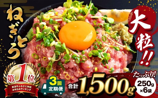 【定期便3回】清幸丸水産 大人気！ねぎとろ（250g×6袋）合計1500g | ネギトロ トロ 鮪 マグロ なめらか まろやか ねぎとろ 丼 手巻き 寿司 ネギトロ 丼 千葉県 君津市 君津 きみつ