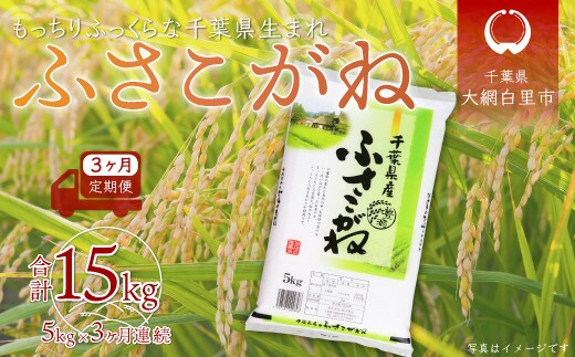 ＜3ヶ月定期便＞千葉県産「ふさこがね」5kg×3ヶ月連続 計15kg ふるさと納税 米 定期便 5kg ふさこがね 千葉県 大網白里市 送料無料 A020
