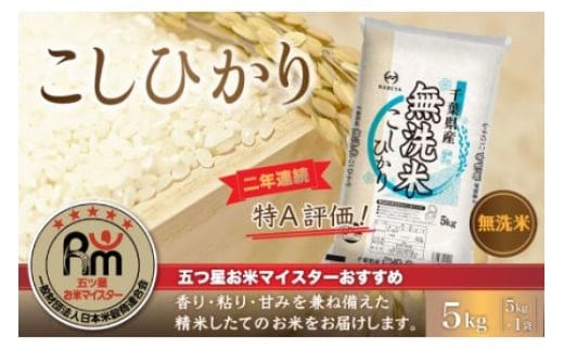 令和7年産 2年連続特A評価!千葉県産コシヒカリ5kg無洗米（5kg×1袋） ふるさと納税 無洗米 5kg 千葉県産 大網白里市 コシヒカリ お米 米 こめ 送料無料 E008