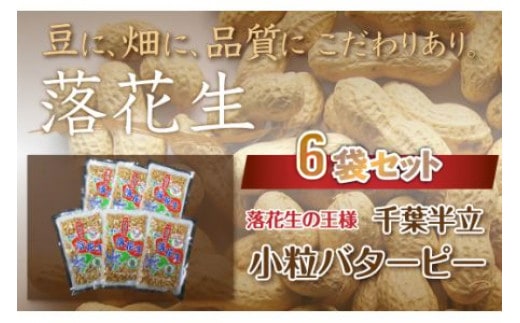 千葉県 大網白里市産 落花生小粒バターピー６袋セット 落花生 おつまみ 千葉県産 大網白里市 送料無料