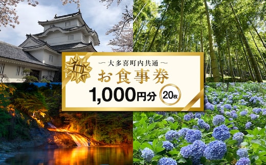 大多喜町内共通お食事券1000円分×２０枚 W07005