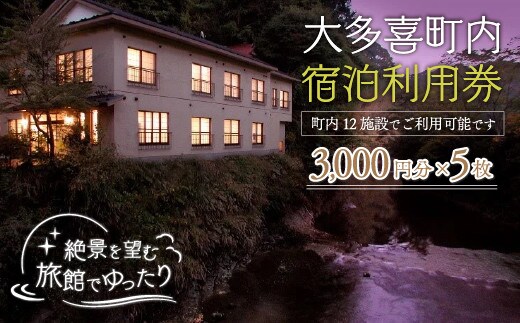 W05009 大多喜町内宿泊利用券3000円 5枚