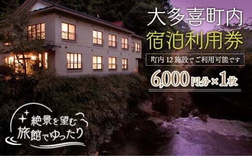 W02035 大多喜町内宿泊利用券6000円 1枚