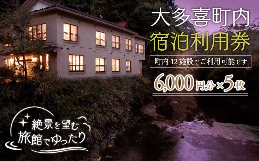 W10010 大多喜町内宿泊利用券6000円 5枚