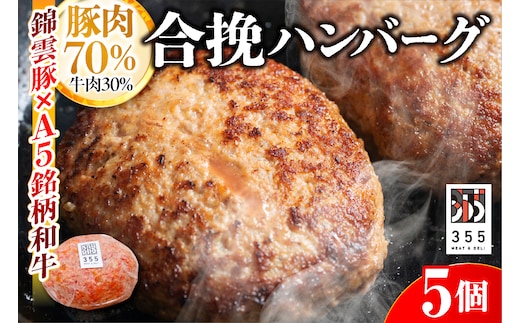 戸越銀座のハンバーグ5個セット （豚70%牛30%）