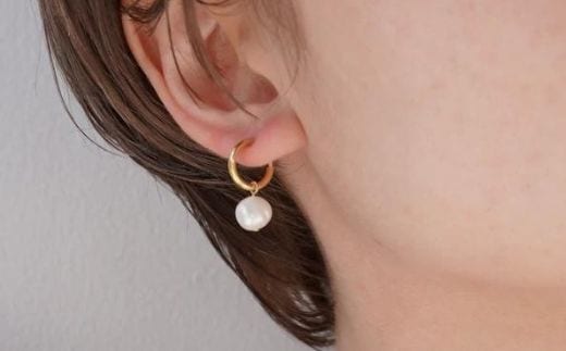 [LENERAオリジナルイヤリング]pearl hoop earring