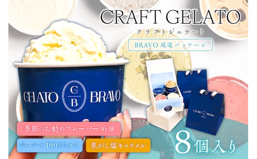 クラフトジェラート 8個カップ入り「BRAVO厳選パッケージ」【165001】