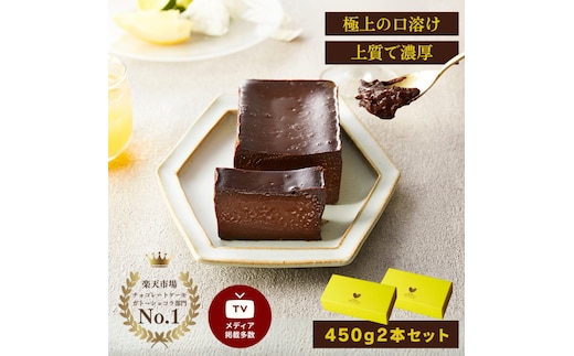 極上の口溶け。幸せの生ガトーショコラ 450g 2本セット【 高級 濃厚 極上スイーツ グルテンフリー チョコ ショコラテリーヌ 高品質クーベルチュールチョコレート使用 一流シェフ 神奈川県 小田原市 】