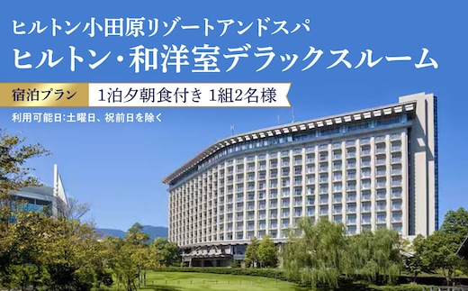 【チケット有効期限延長！】ヒルトン・和洋室デラックスルーム 1 泊夕朝食付き＜1組2名様＞【オーシャンビュー フィットネス 天然温泉大浴場 バーデゾーン 朝食ビュッフェ 都心から１時間のリゾート ファミリーステイ可能 ヒルトン 神奈川県 小田原市 】