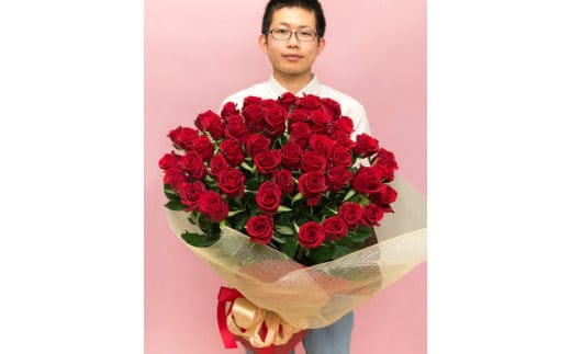 赤バラの花束 50本「いつまでもつづく、恒久の愛」| 花 花束 バラ 50本 記念 サプライズ ギフト プレゼント 神奈川県 小田原市