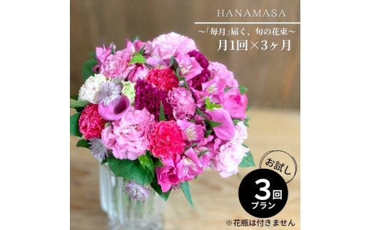 【定期便 全3回・毎月】「毎月」届く、旬の花束【 神奈川県 小田原市 】