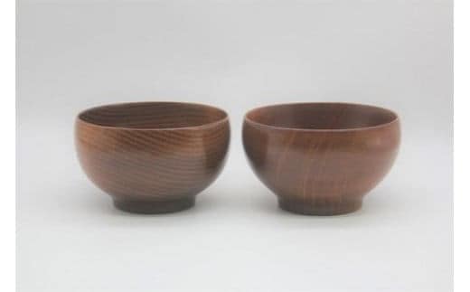 漆めいぼく椀 中 ２樹種セット(ブナ・サクラ)【めいぼく椀11.5φ×6.8cm 手作り ふき漆塗り 国産天然木 おしゃれ プレゼント 記念 お祝い お椀 漆 2客セット ペア 夫婦 神奈川県 小田原市 】