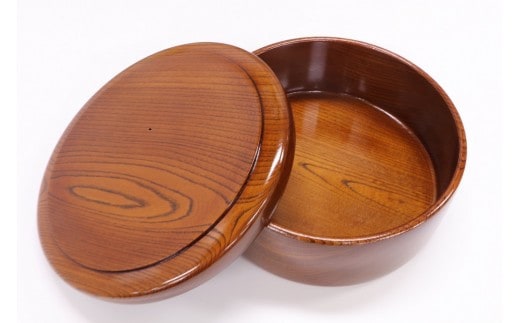 小田原漆器 1尺1寸茶ビツ【漆塗り 国産天然木 おしゃれ プレゼント 記念 お祝い ふっくらとしたデザイン 木製食器 日用品 キッチン用品 木製 直径350mm×高さ129mm 小田原漆器 神奈川県 小田原市 】