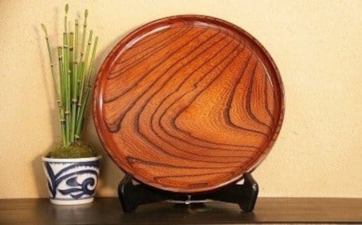 小田原漆器 8寸薄盆【漆塗り 国産天然木 おしゃれ プレゼント 記念 お祝い ふっくらとしたデザイン 木製食器 日用品 キッチン用品 木製 直径235mm×高さ25mm 小田原漆器 神奈川県 小田原市 】