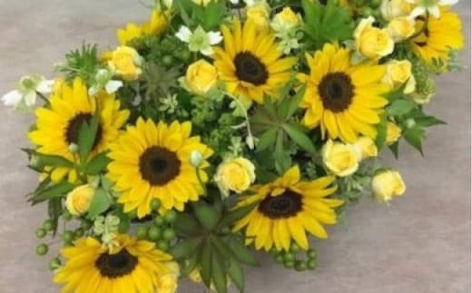 アレンジメント Mサイズ_イエロー/オレンジ系