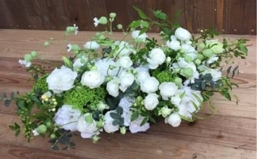 アレンジメント Mサイズ_ホワイト/グリーン系