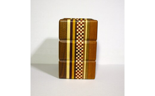 【箱根寄木細工 四角ペン立て】