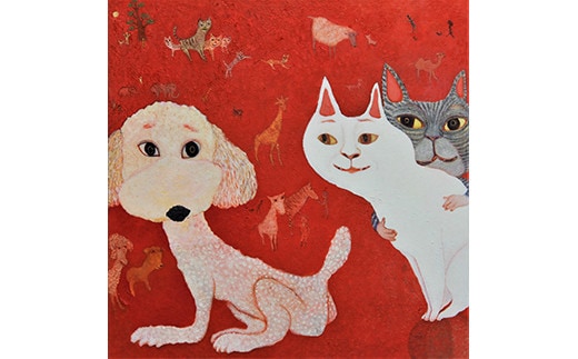 アーティストが『愛しいペットのポートレート』描きます 6号サイズ スクエア 410×410mm【アート 6号サイズ 油絵 横井山泰 美術 作家 410×318mm スクエア 神奈川県 小田原市 】