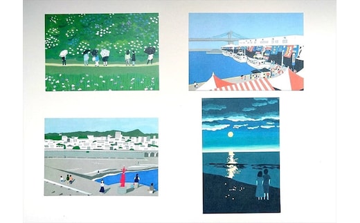 ポストカード８枚セット【絵はがきセット 小田原 100x148mm 風景絵はがき 8枚セット 風景 やわらかい やわらか描写 アート作品 屋内装飾 神奈川県 小田原市 】