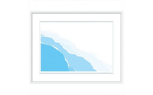 【移り住んだ町の、初めての夏】小説付き 直筆サイン入り 額付きジークレープリント 小田原にある景色 心象風景 片田舎の風景 子供の頃に見た風景 海 空 山